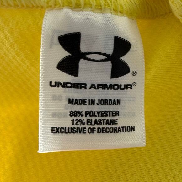 Under Armour HeatGear Athletic Shirt V-Neck Top Athleisure Yellow Womens S - Picture 6 of 9